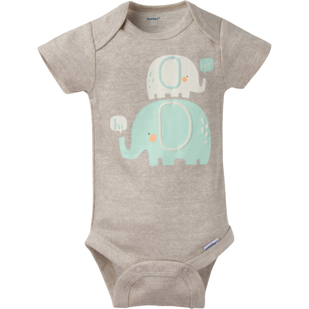 Gerber® 8-Pack Baby Neutral Elephants Onesies® Bodysuit