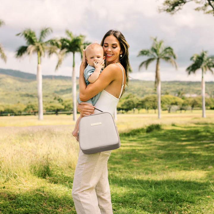 Tandem Bottle & Lunch Tote in Grey Matte Cable Stitch