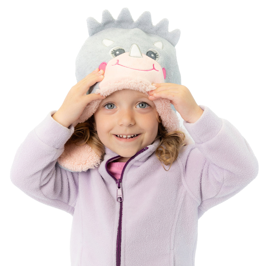 Reversible Sherpa Hat - Dino Pink