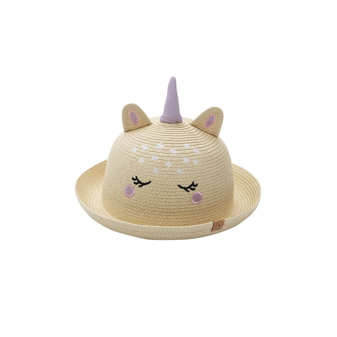 FlapJackKids - Kids' Straw Hat - Unicorn - L (4-6) Kids UPF50+ Straw Hat - Unicorn 873874008447