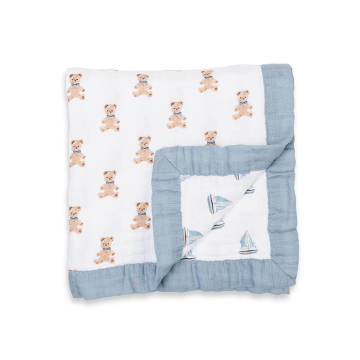 Lulujo - Muslin Quilt - Vintage Bear/Sailboats Muslin Quilt - Vintage Bear/Sailboats 628233455147