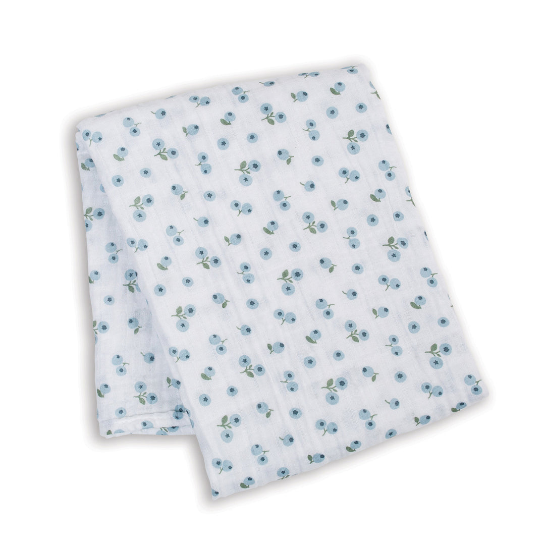 Swaddle Blanket Muslin Cotton LG- Blueberries