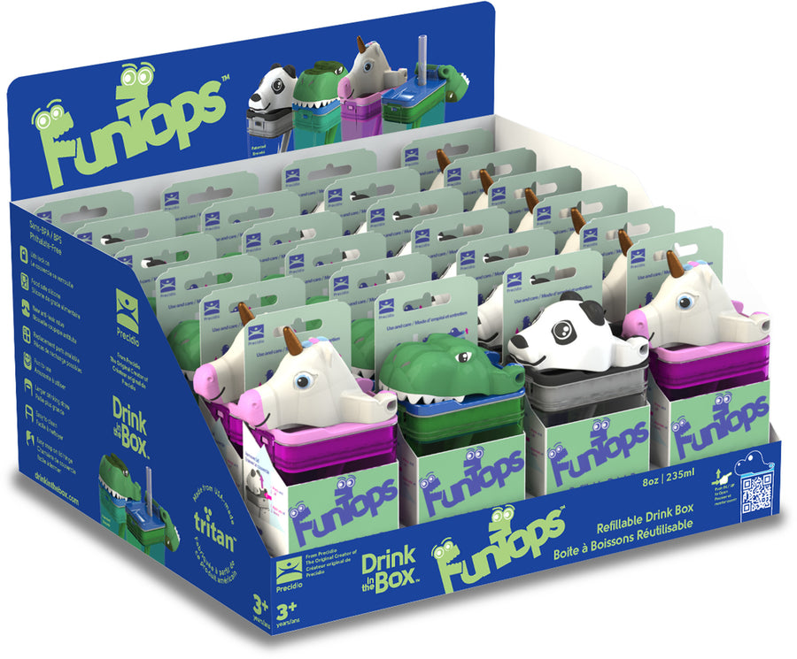 Drink in the Box - FunTops PDQ 8oz - 24pc Drink in the Box FunTops PDQ Display 055705245256