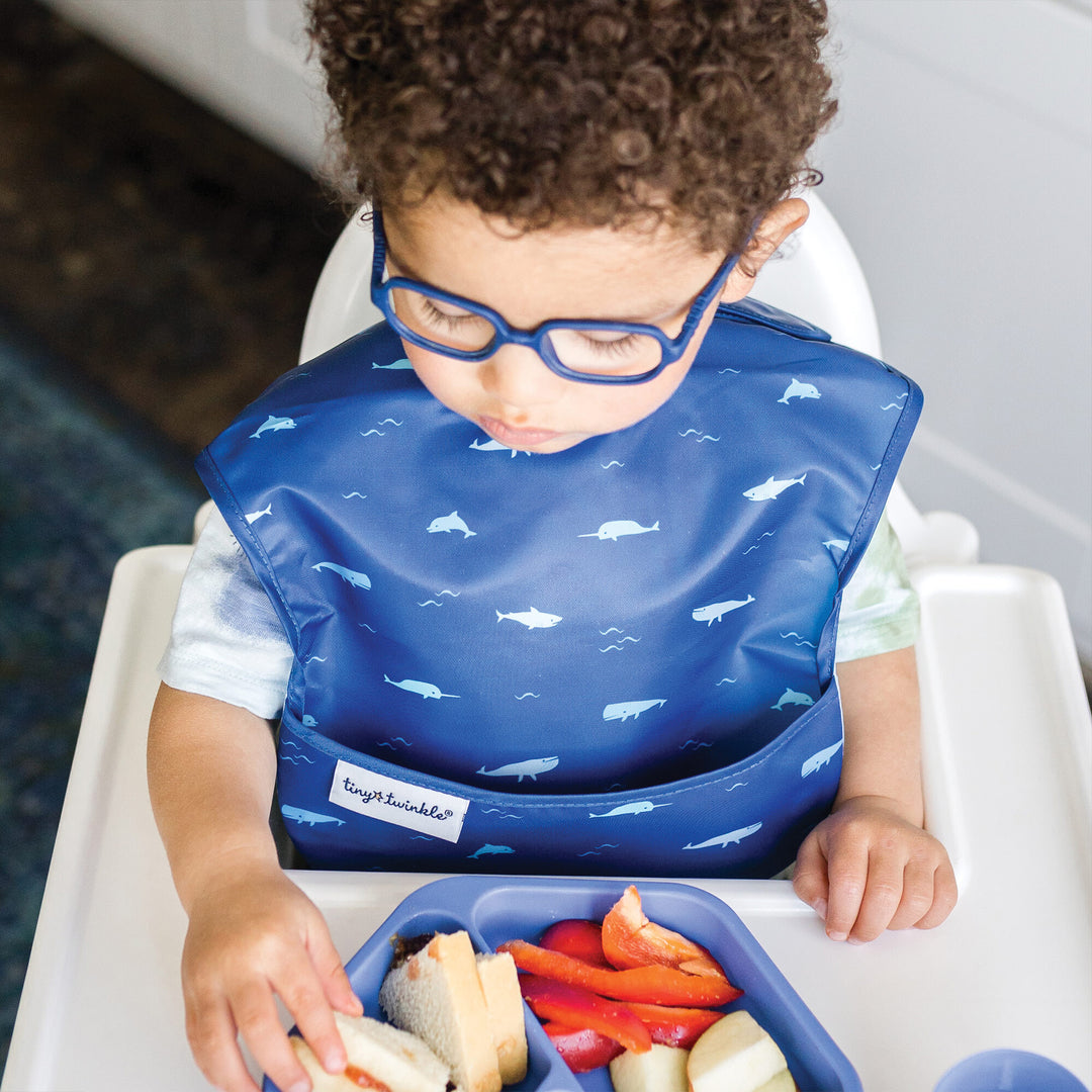 Mess-proof Easy Bib 3PK Ocean Life/Dino/Slate