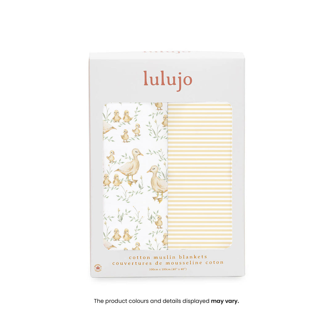 Lot de 2 couvertures d'emmaillotage en mousseline de coton - 40 x 40
