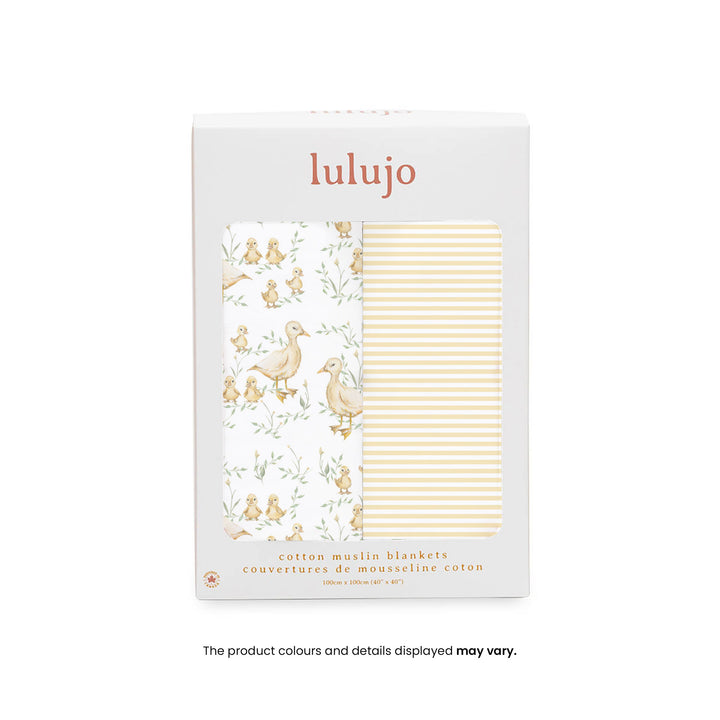 Lot de 2 couvertures d'emmaillotage en mousseline de coton - 40 x 40