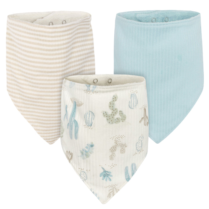 d - Just Born - Bibs 3pk - Desert Cactus Just Born 3-Pack Baby Boys Desert Cactus Bandana Bibs 032633137501