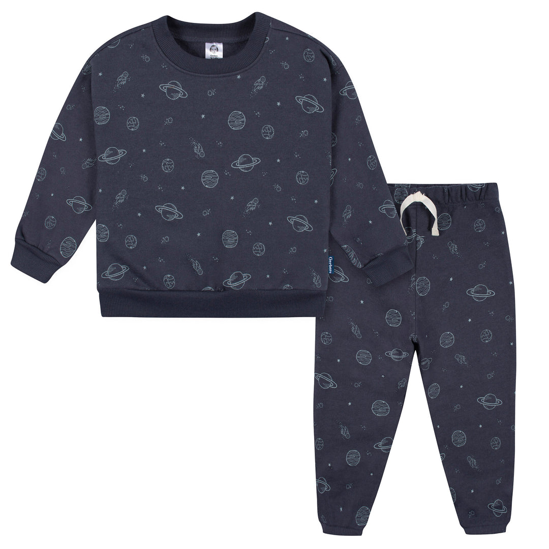 d - Gerber - 23F - 2pc Top+Pant Set Navy Space 3T 2 piece Top + Pant Set - Navy Space 013618401084