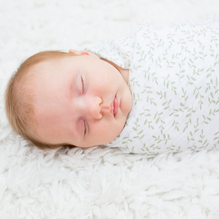 Swaddle Blanket Muslin Cotton LG- Greenery