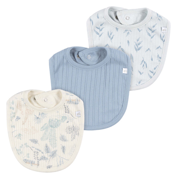 Just Born - OP2401 - 3pk Bibs - Blue - OS Just Born by Gerber Baby Boy 3-Pack Bibs - BLUE 032633138843