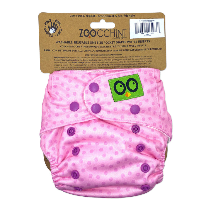 One Size Reusable Pocket Diaper with 2pk Insert