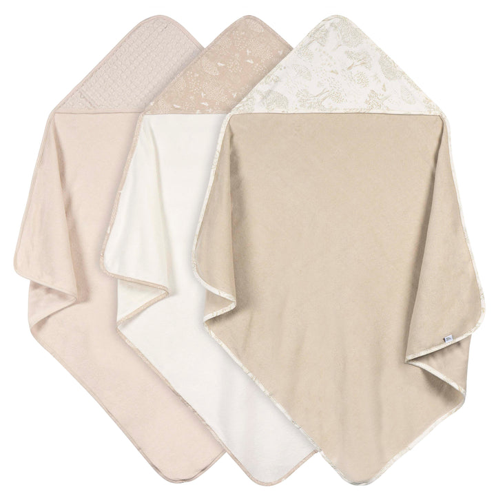 3-Pack Hooded Towels - Tan