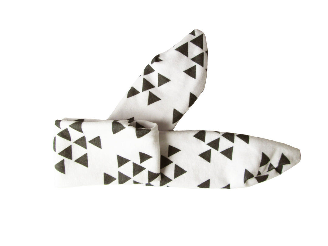 Top Knot Headband - White+Black Geometric - 0M+