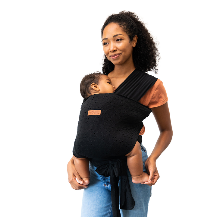 Easy-Wrap Baby Carrier in Black Eyelet