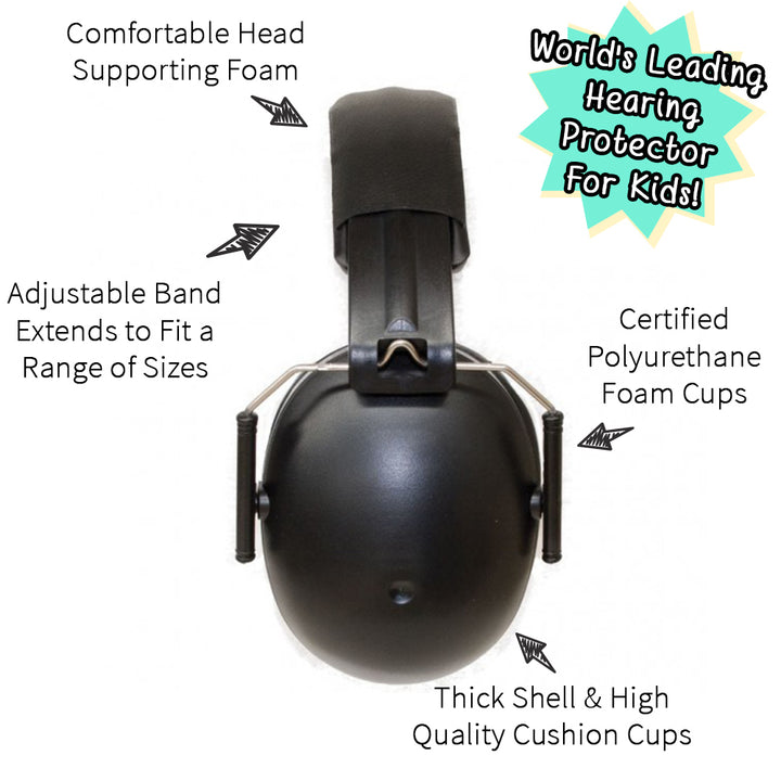 Kids Hearing Protection Earmuffs (2y+) - Onyx