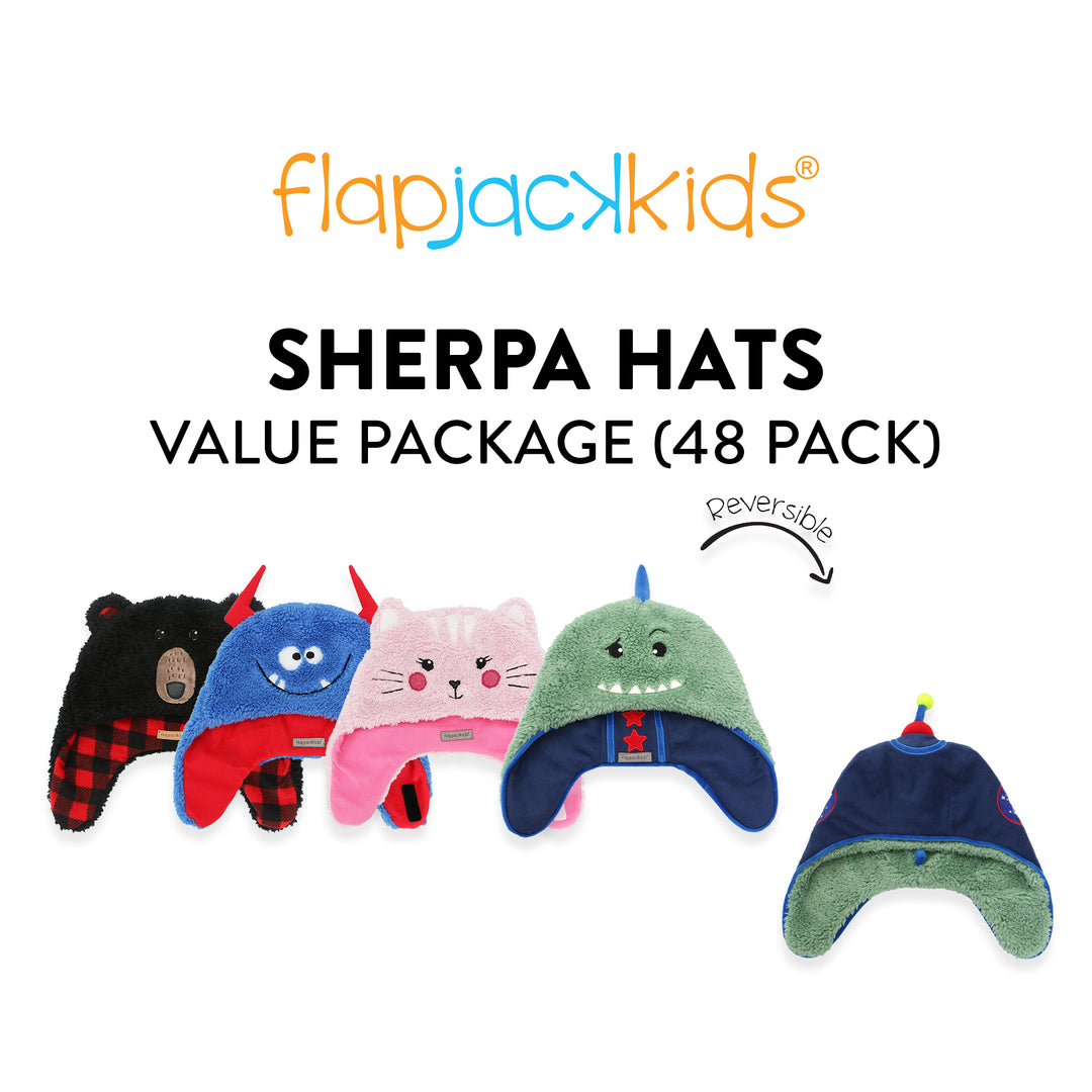 FlapJackKids - Reversible Sherpa Hats - 10% OFF with 48 Hat buy-in