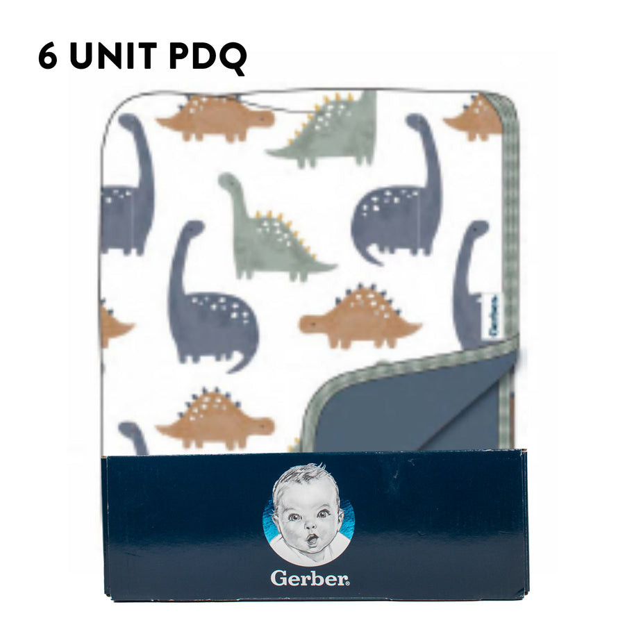 Gerber - OP2304 - 2ply Plush Blanket - Dino Time - PDQ (x6) 2 ply Plush Blanket - Dino Time - PDQ (6 Units) 013618470455