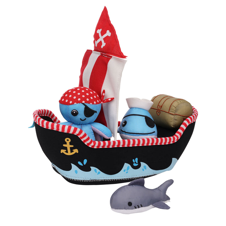 Neoprene Pirate Ship 5pc Bath Toy