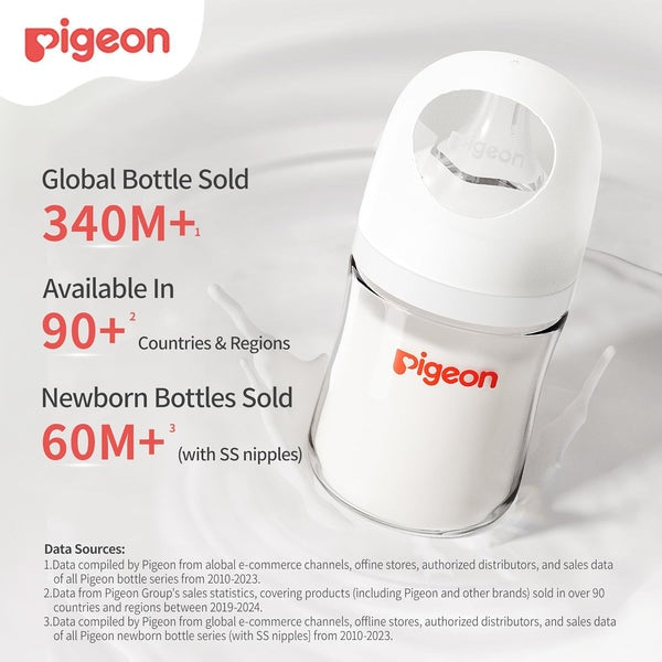 Silicone Glass Bottle 8oz with M Nipple (3M+)
