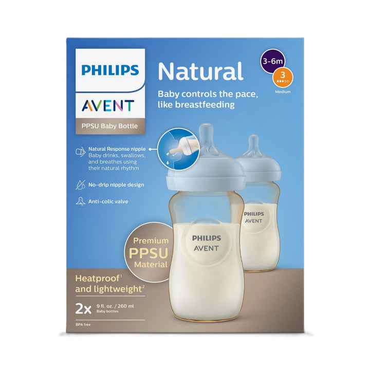 PPSU Natural Bottle 9oz - 2pk
