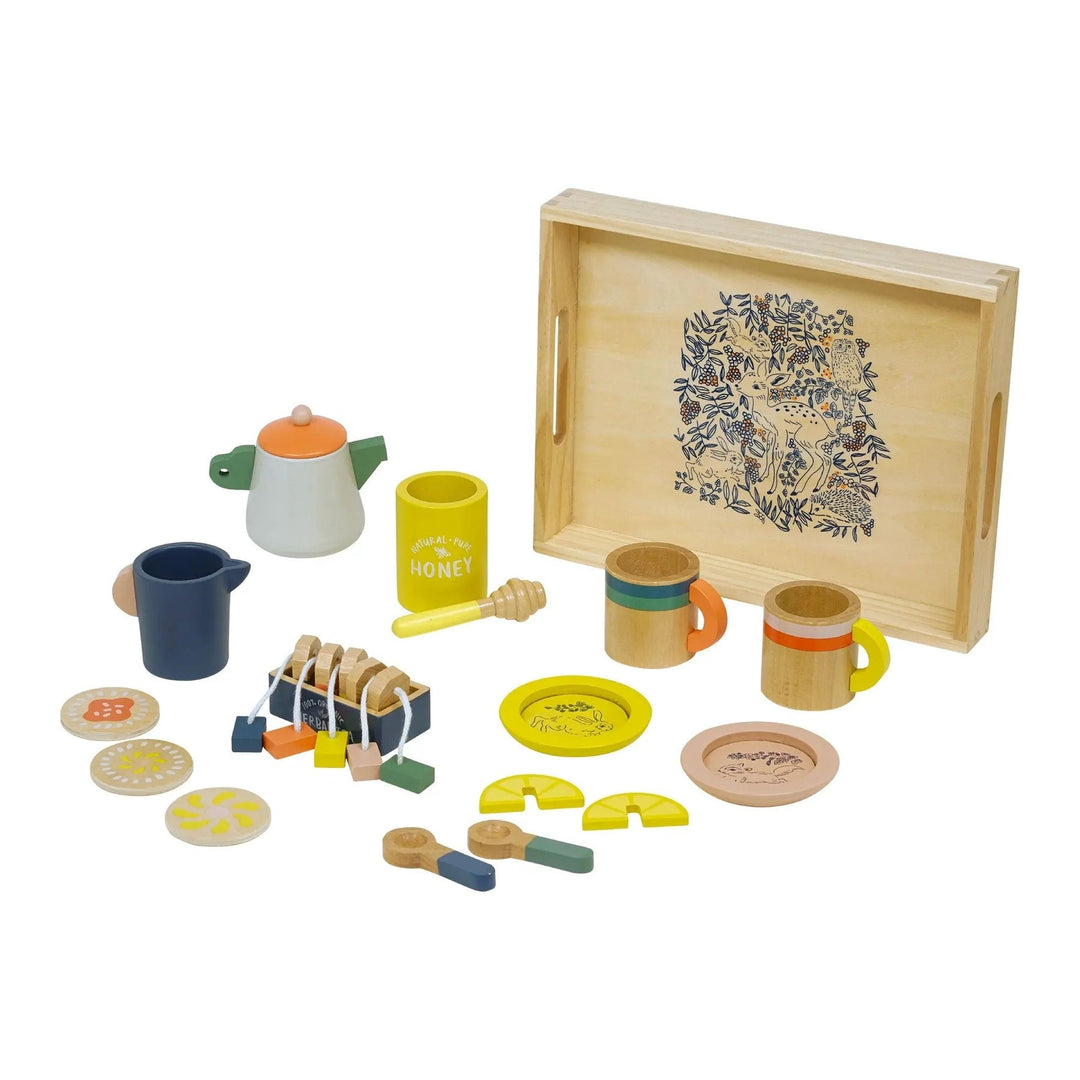 Flora Fauna Pretend 23pc Wooden Tea Set