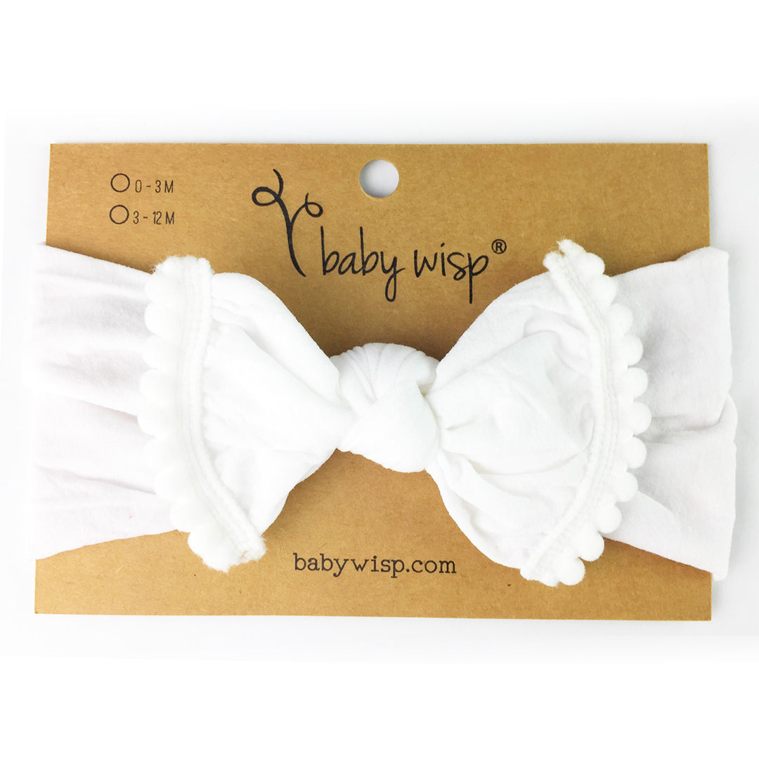 Baby Wisp - Headband - Pom Pom - White - 0M+ Headband - Pom Pom - White - 0M+ 876251008733