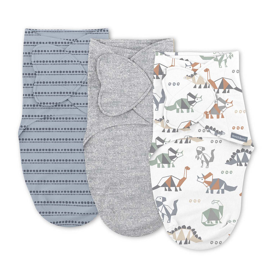 SwaddleMe - 3pk Monogram Collection Stage1 Dino Mite - 0-3M 3 pack Monogram Collection Swaddle - Dino Mite - Stage 1 012914170359