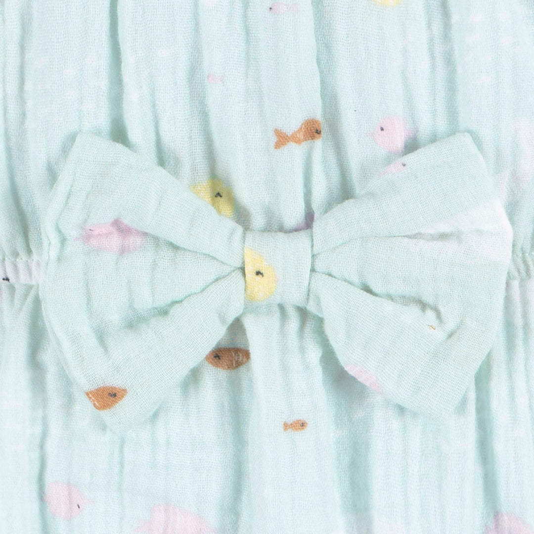 Romper with Bow Girl - Ocean