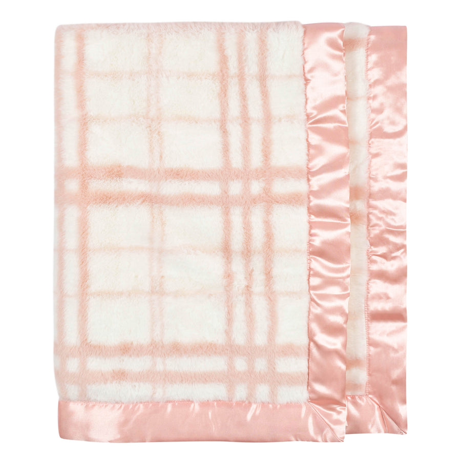 d - Just Born - Plush Blanket - Pink Plaid Just Born Baby Girls Pink Plaid Plush Blanket 032633137228