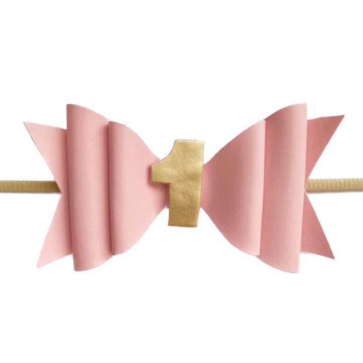 First Birthday Headband - Pink Hair Bow