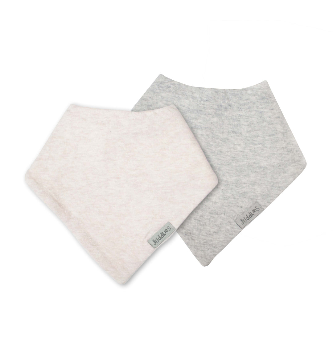 Juddlies - Breathe EZE 2PC Bandana Bib LGrey+Rosewater Fleck Breathe EZE 2 piece Bandana Bib - Light Grey & Rosewater Fleck 821436010742