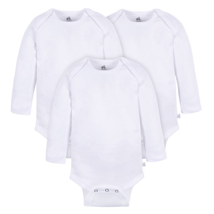 d - Just Born -3 Pack LongSleeve Bodysuit -White - 3-6M JUST BORN Onesies Long Sleeve 3 Pack 032633138072