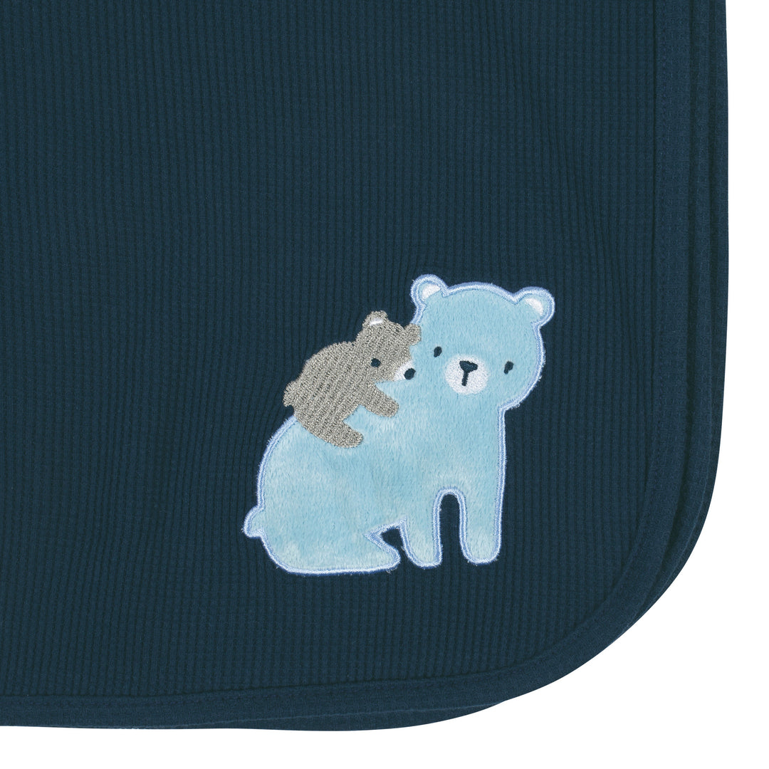 Just Born 2 Pack Baby Boys Bear Thermal Blankets