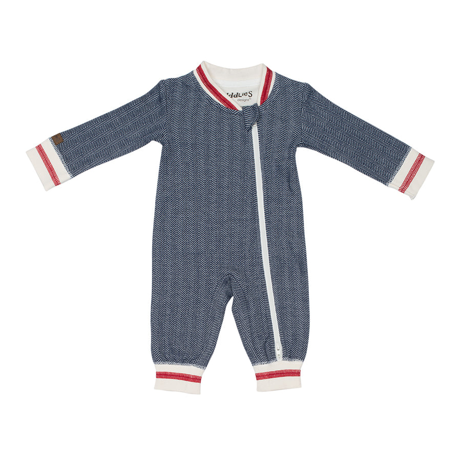 d - Juddlies - Organic Cottage Playsuit - Lake Blue -XS 0-3m Organic Cottage Playsuit - Lake Blue 821436006523