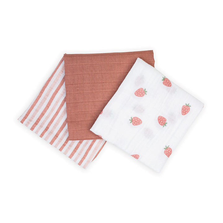 Cotton Receiving Blankets - 3 pack - Strawberries