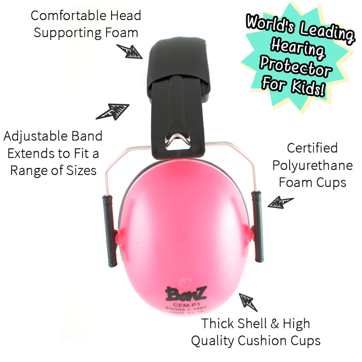 Kids Hearing Protection Earmuffs (2y+) - Petal Pink