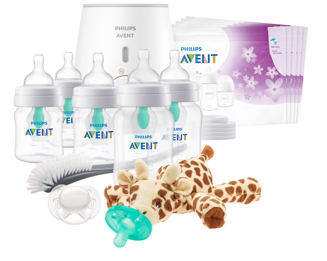 Anti-colic Baby Bottle with AirFree Vent All In One Gift Set with Bottle Warmer