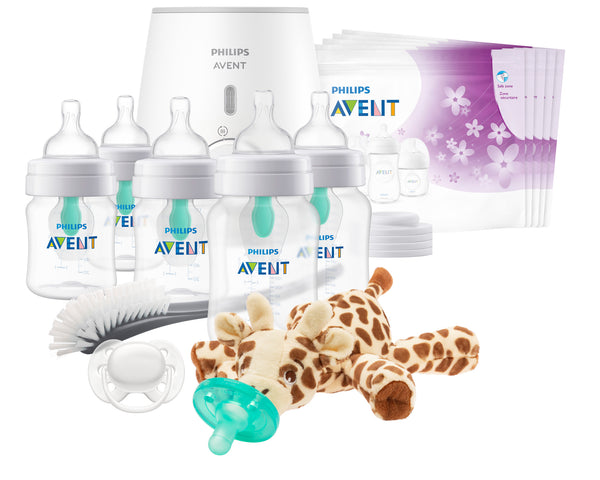 Anti-colic Baby Bottle with AirFree Vent All In One Gift Set with Bottle Warmer