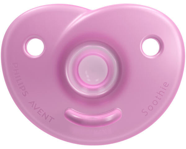 Soothie Heart Pacifier 0-3m, Pink/Light Pink, 2 x 2 pack