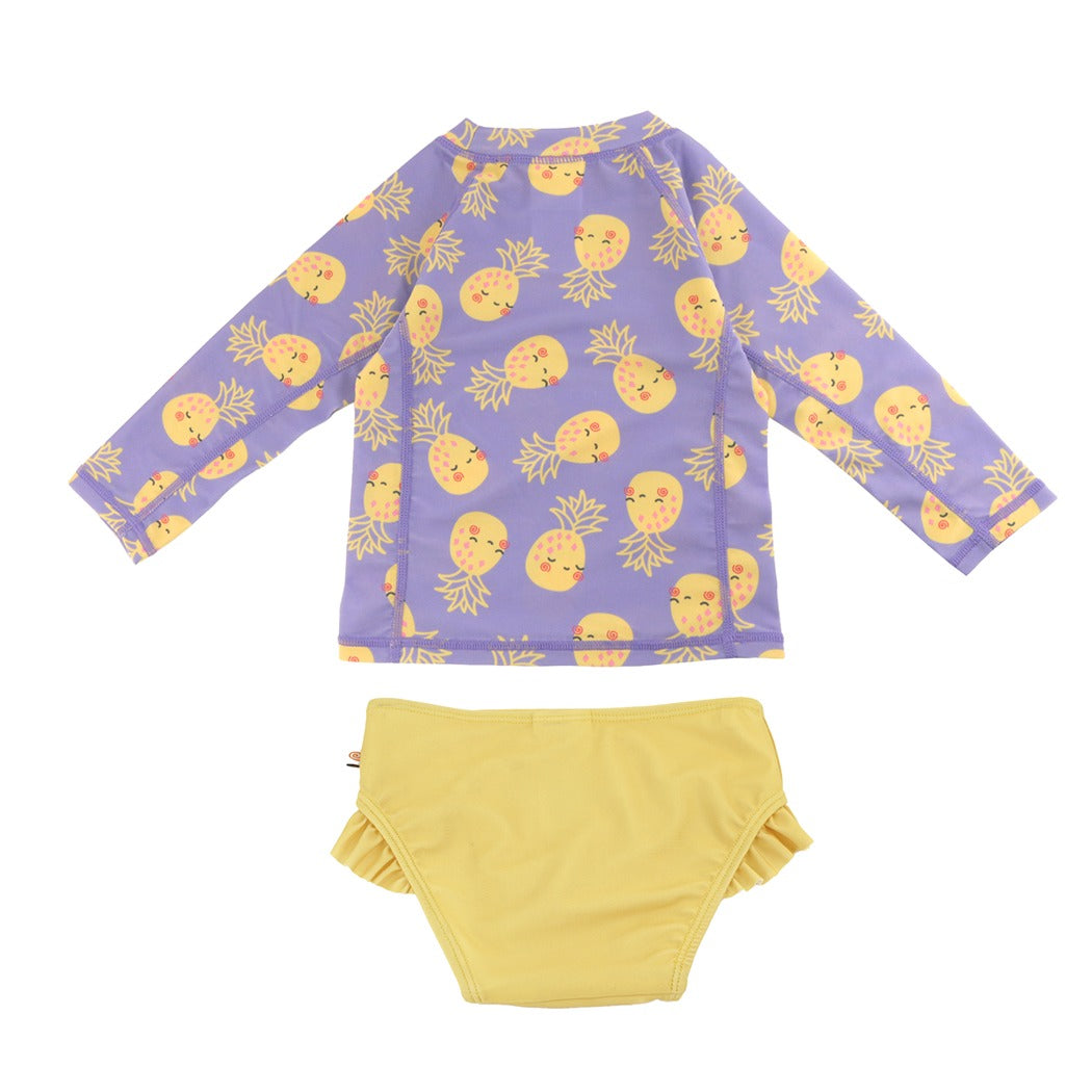 Rashguard Swim Top + Bikini Bottom Set