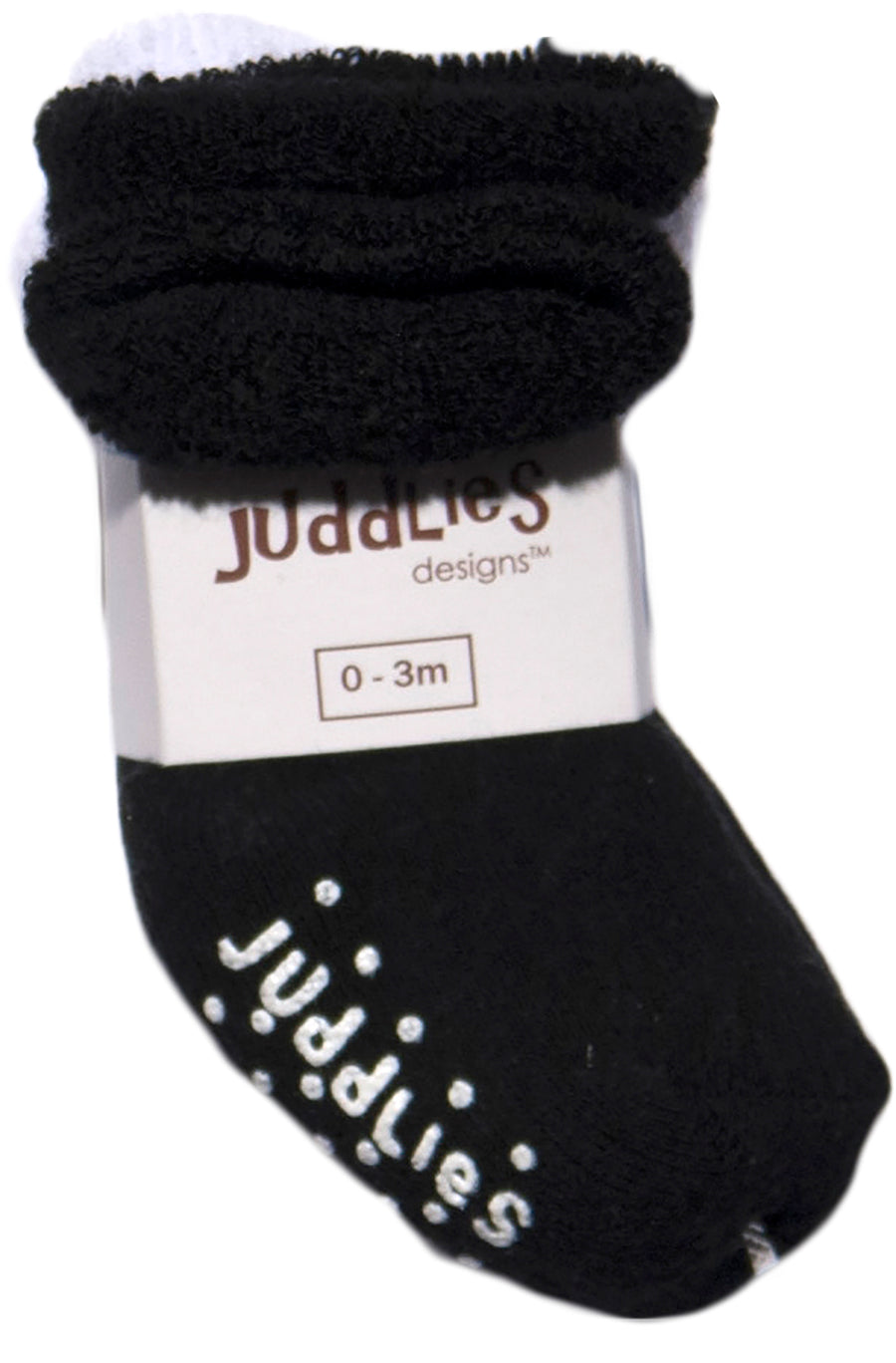 Juddlies - 2pairs Infant Socks - Black + White 2 pack Infant Socks - Black + White 821436005182