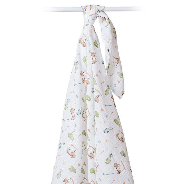 Cotton Muslin Swaddle Blanket - Golf