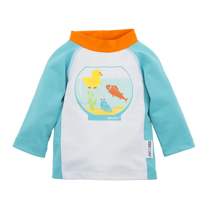 d - ZOOCCHINI - UPF50+ Baby Rashguard Fishbowl Buddies 3-6M UPF50+ Baby Rash Guard - Fishbowl Buddies 810608030060