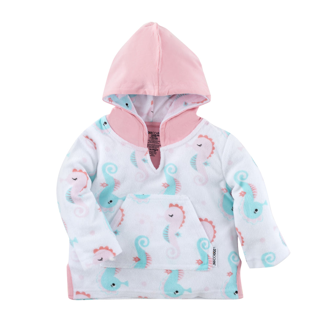 d - ZOOCCHINI -UPF50+ Baby Terry Swim Coverup Seahorse 0-12M UPF50+ Terry Swim Coverup - Seahorse 810608031029