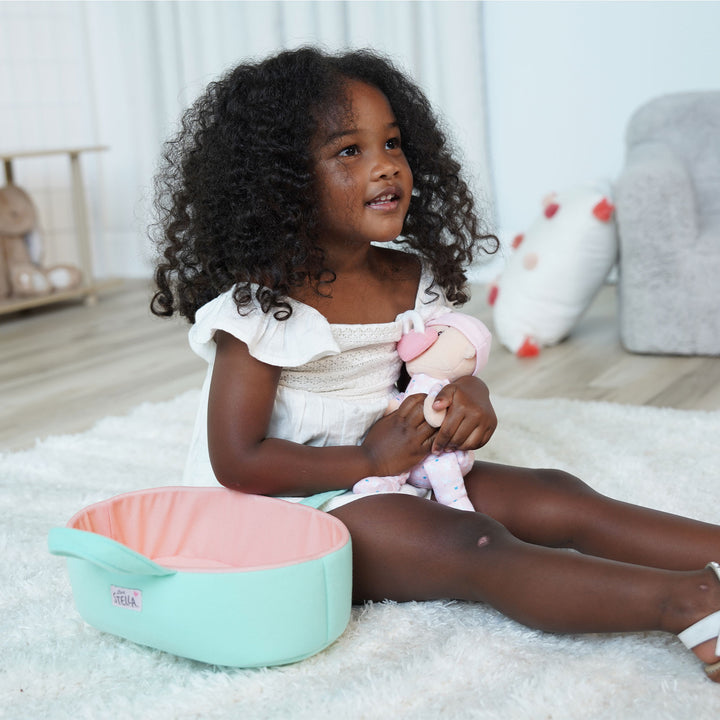 Love, Stella My First Doll & Bassinet Peach