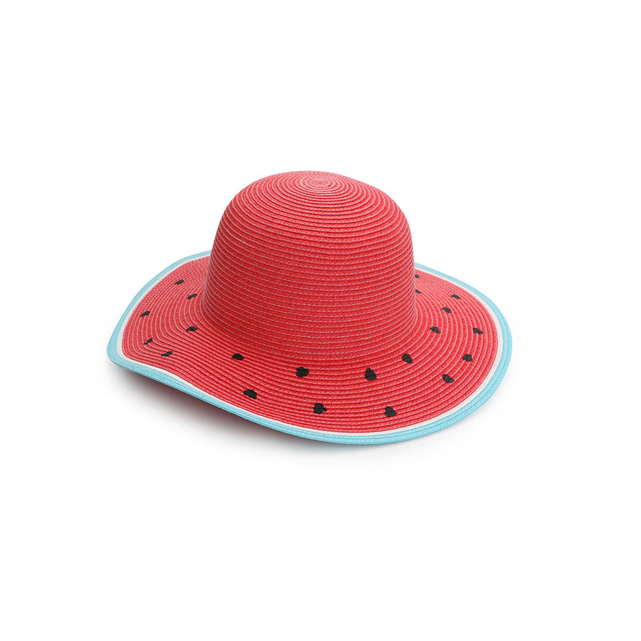 FlapJackKids - Kids' Straw Hat - Watermelon - L (4-6) Kids UPF50+ Straw Hat - Watermelon 873874008485
