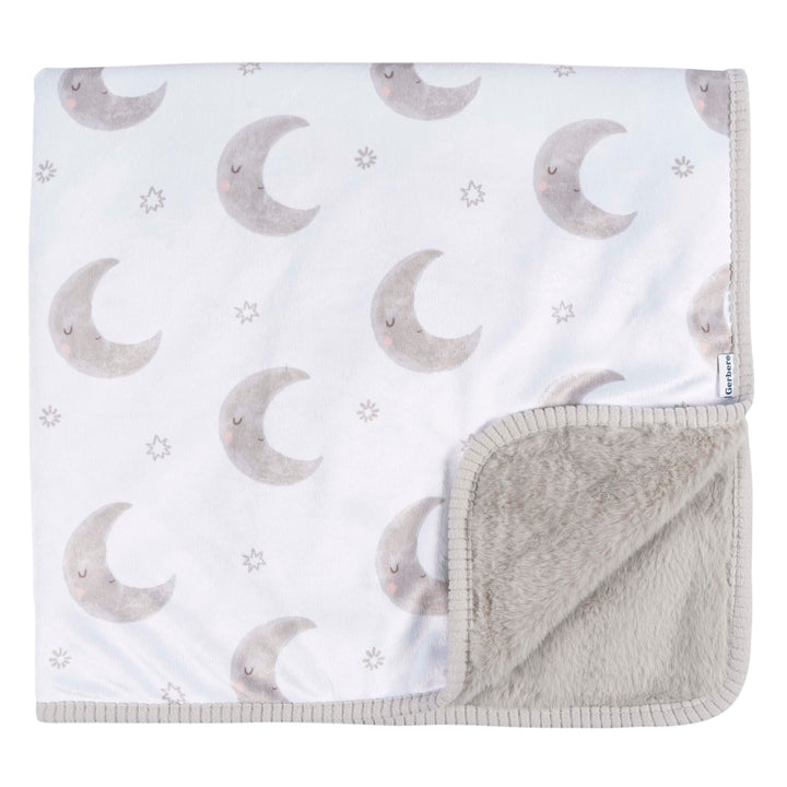 Gerber - OP2304 - 1pk 2ply Plush Blanket - Celestial - Moons 2ply Plush Blanket - Celestial - Moons 013618468858