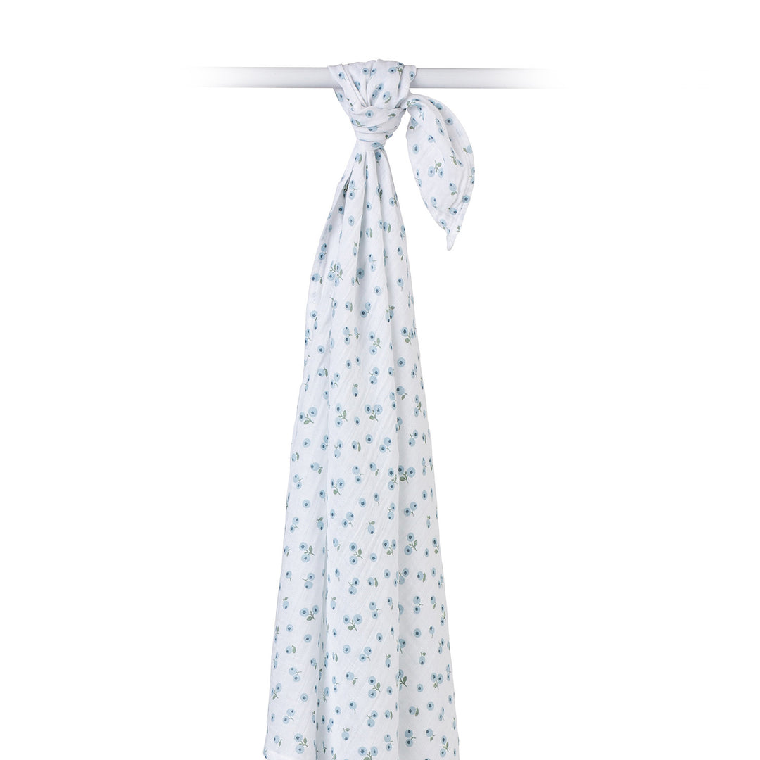 Swaddle Blanket Muslin Cotton LG- Blueberries