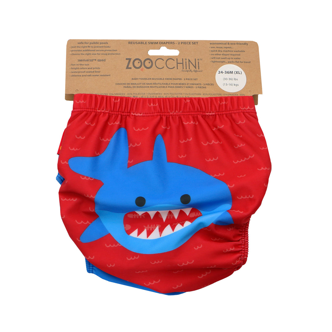 Baby-Toddler Knit Swim Diaper 2 Piece Set - Shark