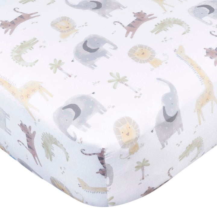 Gerber - OP2304 - 1pk Knit Crib Sheet - AnimalsGeo N Animals Knit Crib Sheet - Animals+Geo Neutral - Animals 013618468971